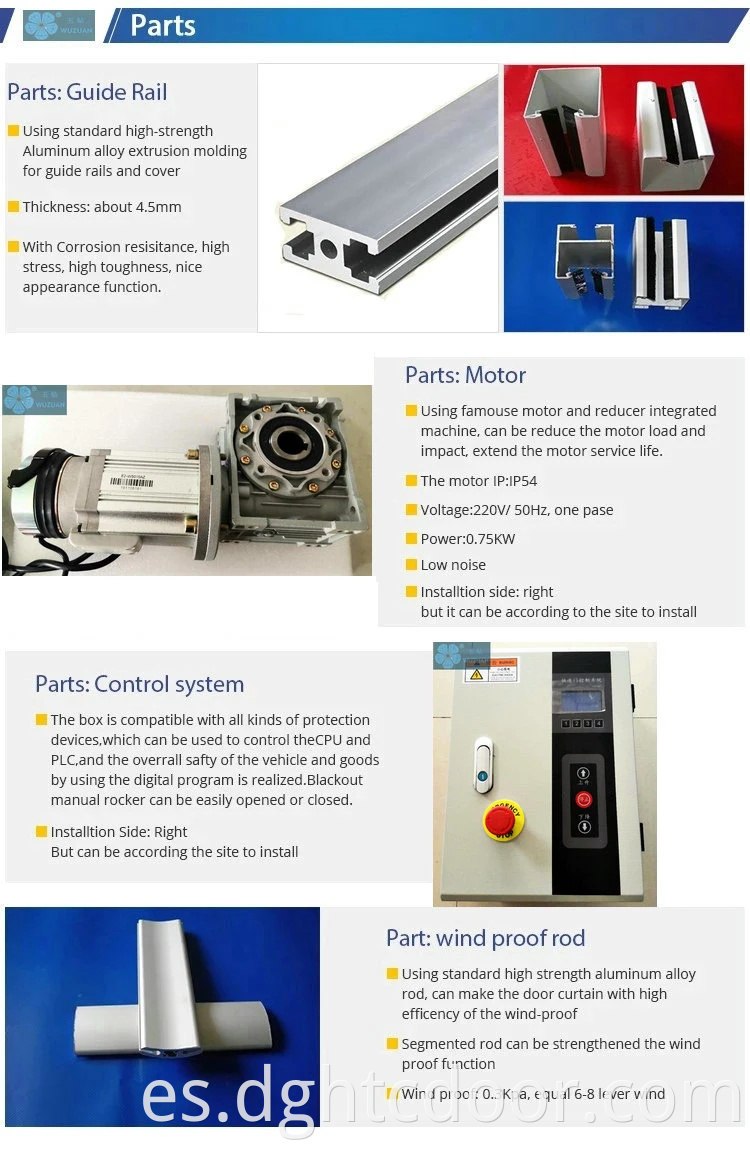 Control remoto Puerta de rollo industrial puertas de obturador de PVC automática de alta velocidad de alta velocidad